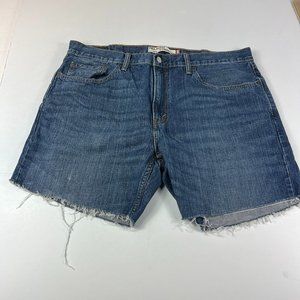 Levi's Jean Shorts Men's 38 559 Blue Faded Cut Off Frayed Hem Cotton Denim Jorts